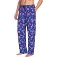 thumbnail image 6 of Sikiie Blue Skull Leaf Mens Pajama Pants Sleep & Lounge Pants, PJ Bottoms With elastic waistb and Pockets Medium, 6 of 6
