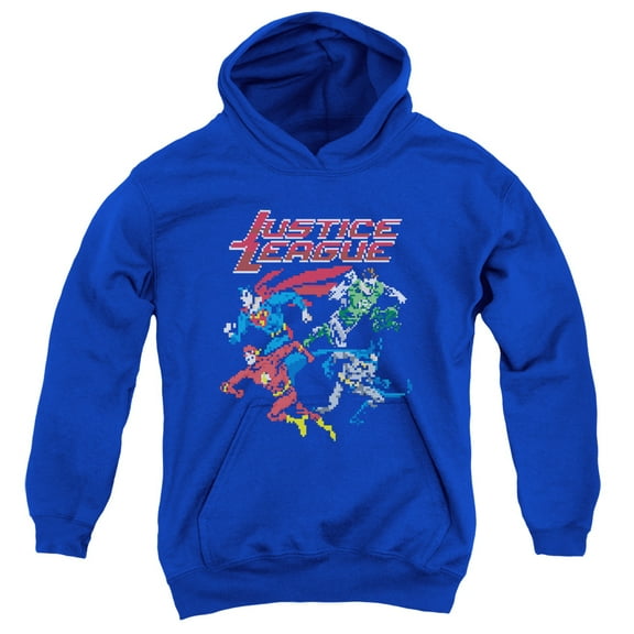 Jla - Pixel League - Youth Hooded Sweatshirt - Small
