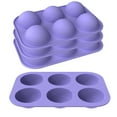 thumbnail image 5 of 6-Hole Semi-Sphere Silicone Mold 4-Pack Purple, Flexible Food-Grade Baking Mold for Chocolate Bombs, Dome Mousse, Pudding, Jelly, DIY Candy, Oven & Dishwasher Safe, 5 of 7