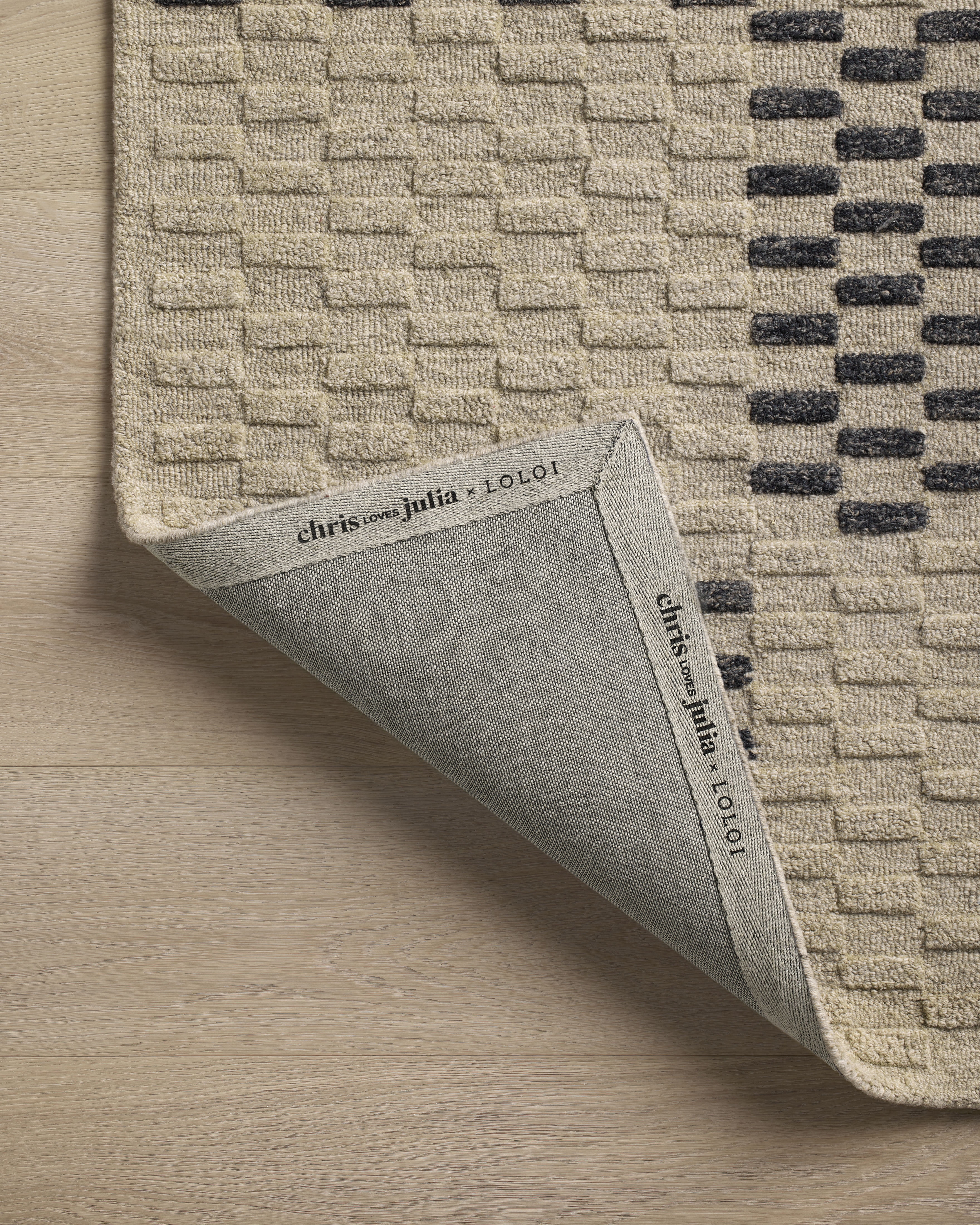 Chris Loves Julia x Loloi Bradley Beige / Midnight 2'-6" x 7'-6" Runner Rug