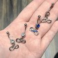 thumbnail image 3 of Belly Navel Dangle Ring Surgical Steel Infinity with CZ Jewels Sold individually, 3 of 11