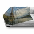 thumbnail image 2 of Eiffel Tower Soft Flannel Fleece Throw Blanket, Sunset over Eiffel Tower and Seine River Paris France Nature Scene, Cozy Plush for Indoor and Outdoor Use, 50" x 70", Yellow Green Blue, by Ambesonne, 2 of 5