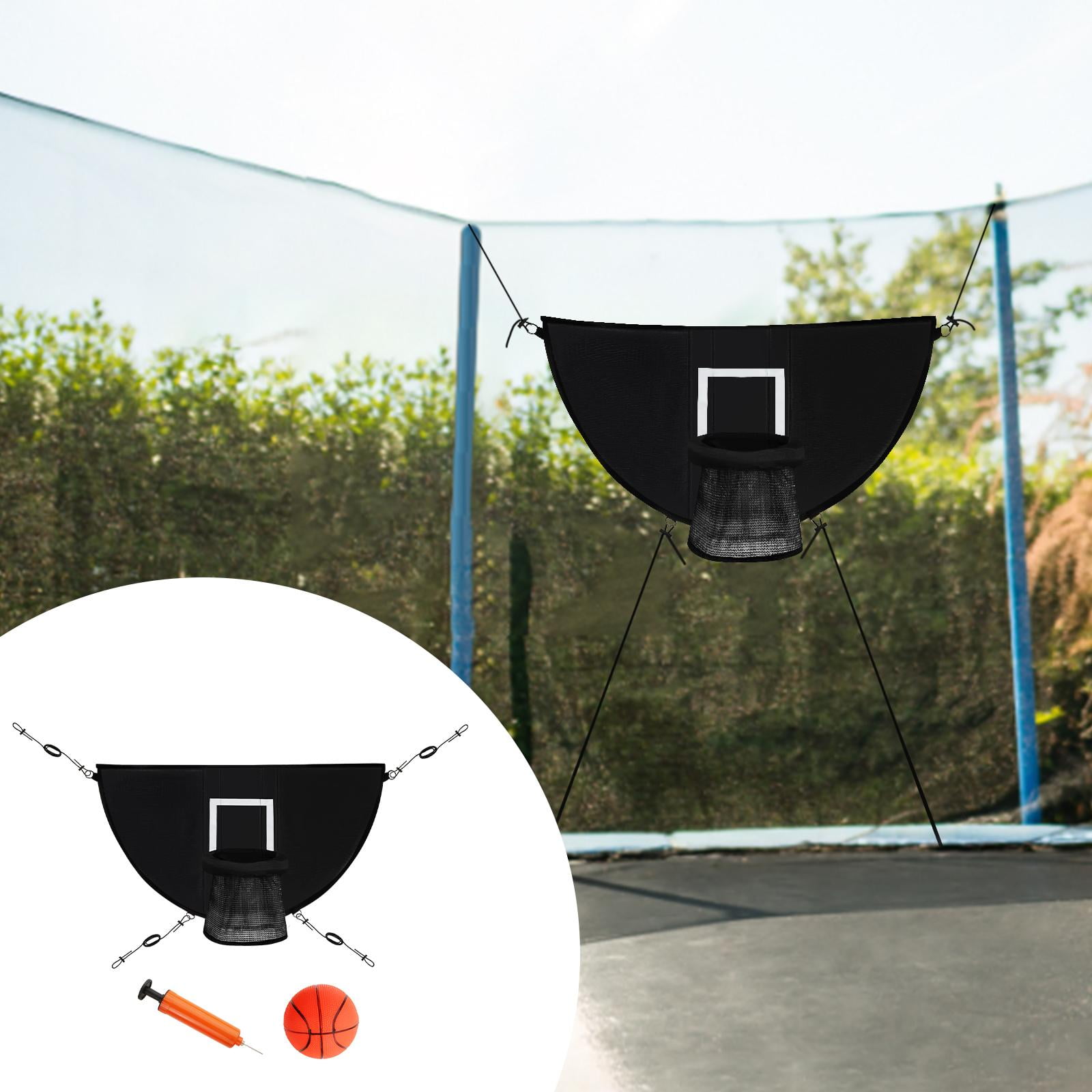 Panier De Basket Pour Trampoline – Imperméable, Inclut Pompe Et 3 Balles, Accrochage Facile Sans Outils