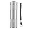 thumbnail image 2 of Lampe de Poche Mini UV LED Torche Argentée Compacte 9-Ampoules 365-400nm pour Détection de Fluorescence, 2 of 8