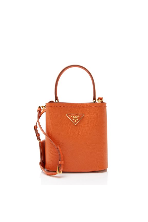 Pre-Owned Prada Saffiano Cuir Panier Small Bucket Bag