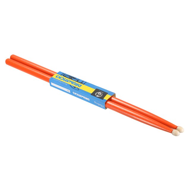 Palillos de Madera de Arce Antideslizantes 7A Naranja 2 piezas para Instrumento Musical de Percusión