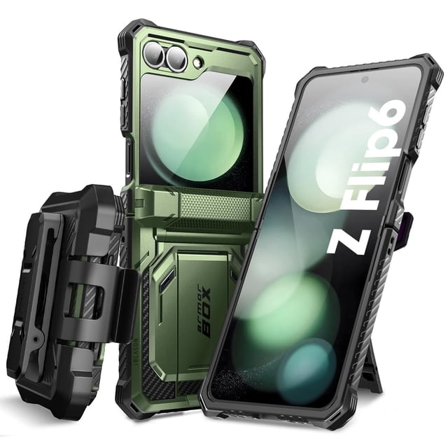 Funda de teléfono i-Blason para Samsung Galaxy Z Flip 6 verde oscuro