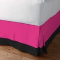thumbnail image 2 of D.N.G. BEDDINGS 1 Piece Split Corner Two Tone Tailored Bed Skirt, Twin XL Size 24 Inch Deep Pocket, 800 Thread Count, 100% Egyptian Cotton, Solid Black/Hot Pink Color., 2 of 3