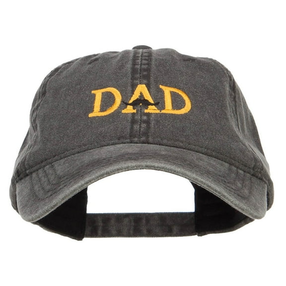 Mustache Dad Embroidered Washed Cap - Black OSFM