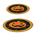 thumbnail image 2 of Darzheoy 10 Pcs Halloween Party Dinnerware Set Orange Black Pumpkin Themed Paper Dinner Plates Cups Halloween Disposable Tableware Party Supplies for Spooky Themed Party, 2 of 7