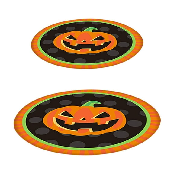 10pcs Halloween Themed Disposable Spooky Pumpkin Paper Tableware 7-Inch Pumpkin Plates, Ideal for Festive Gatherings and Trick-or-Treat Events