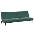thumbnail image 2 of vidaXL Canapé-Lit 2 Places avec Repose-Pieds Velours Vert Foncé, 2 of 5