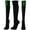 Black with Front Green Stripe, variant on Adult Unisex Team Sport Football Soccer Knee High Socks, Black with Front Green Stripe, Adult Medium, 1 Pair