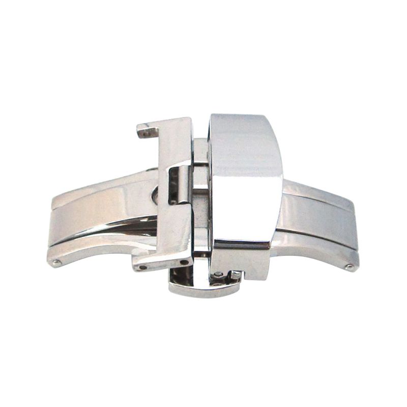 Watch Push Button Hidden Clasp Automatic Double Clip Stainless Steel