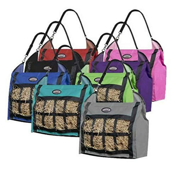 Showman Slow Feed Nylon Hay Tote (Black)