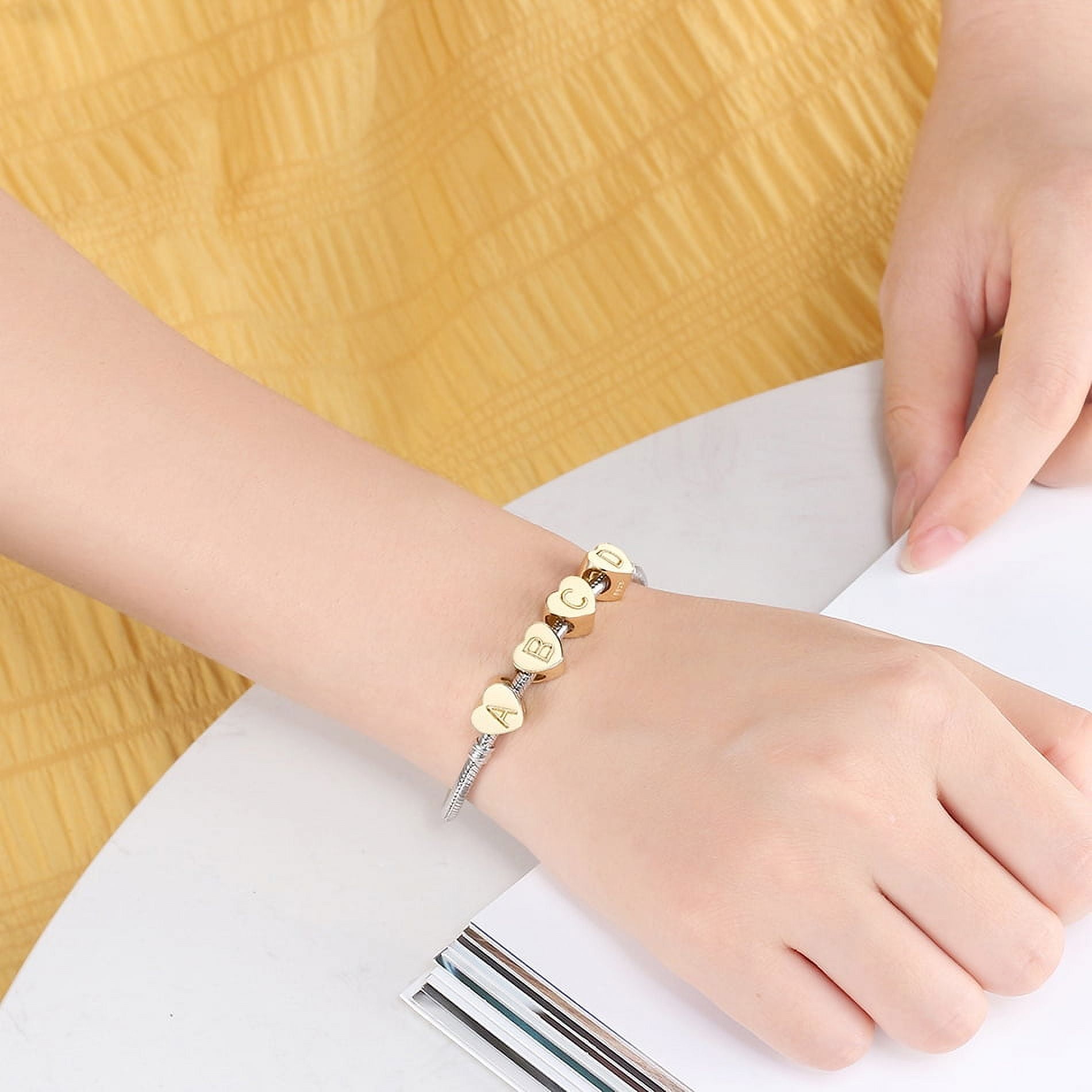Initial Heart Charms Gold Plated  Sterling Silver Womens Ginger Lyne Collection