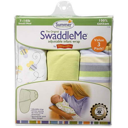 Summer Infant SwaddleMe Cotton Knit 3-Pack - Bee
