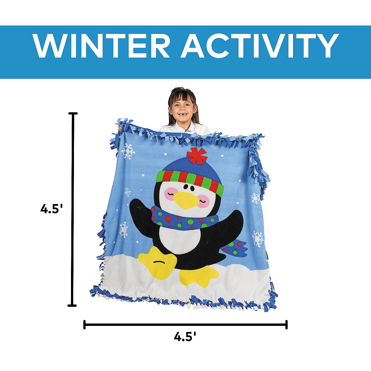 Penguin fleece Throw Craft - Craft Kits - 1 Piece