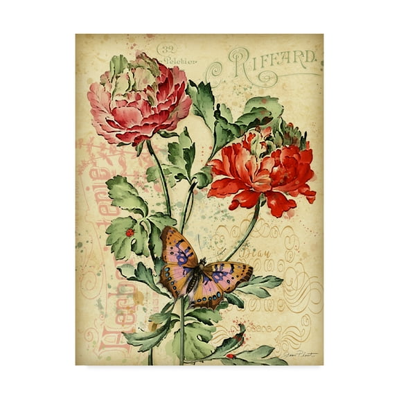 Trademark Fine Art 'French Florals 3' Canvas Art by Jean Plout