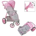 thumbnail image 2 of Cotton Candy Pink Doll Travel System in Grey Polka Dots, Fits Dolls Up to 18", 2 of 6