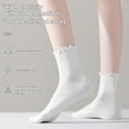 thumbnail image 4 of LOOIKOOS 6 Pairs Women Ruffle Socks, Cute Ruffle Ankle Socks for Teen Soft Breathable Crew Socks, 4 of 6