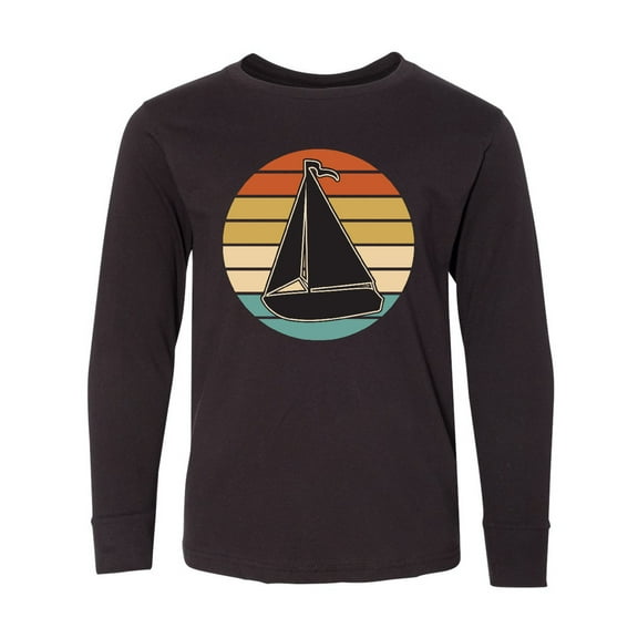 Inktastic Sailboat Vintage Nautical Sailing Long Sleeve Youth T-Shirt
