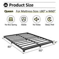 thumbnail image 3 of Bedofmine Queen Bed Frame 4 Inch Low Metal Platform with No Box Spring, Rounded Legs, Black, 3 of 9