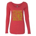 thumbnail image 2 of Straight Outta Arizona ARI Fan | Fantasy Baseball Fans | Womens Sports Scoop Long Sleeve Top, Vintage Red, X-Large, 2 of 4