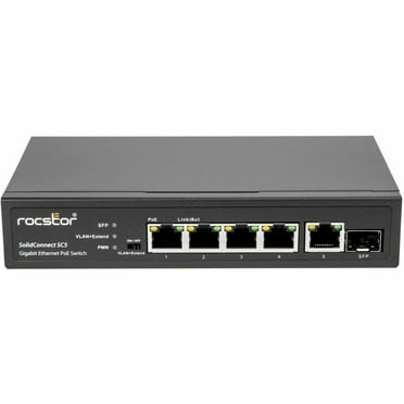 Rocstor 5-Port Gigabit Rackmount PoE Switch Y10S005B1