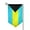 Sharp Corner, variant on Retro Bahamas Flag Double Sided Garden Flag for Indoor Outdoor Decorations 12.5 * 18 Inches Square
