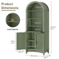 thumbnail image 2 of 66" Tall Bathroom Storage Cabinet with Flip Drawer, Freestanding Storage Cabinet with Doors & Shelves, Arched Cabinets for Bathroom, Living Room, Kitchen, Laundry, Green, 2 of 6