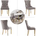 thumbnail image 6 of LegaHome Dining Chairs Set of 4, Modern Upholstered Velvet Dining Room Chairs with Nailhead Trim and Golden Stainless Steel Plating Solid Wood Legs, Tufted Button Padded Chairs Set for Kitchen, Gray, 6 of 11