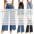thumbnail image 3 of Zormilly Wide Leg Jeans for Women High Waisted Lace Spliced Stretchy Jeans, S-3XL, 3 of 7