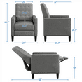 thumbnail image 5 of Yaheetech Modern Fabric Recliner Chair with Pocket Spring for Home Theater, Gray, 5 of 10