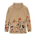 thumbnail image 5 of Hsovts Men Halloween Pumpkin Ghost All Over Print Hoodie, Gradient Brown Long Sleeve Drawstring Hooded Sweatshirt with Kangaroo Pocket Brown L, 5 of 5