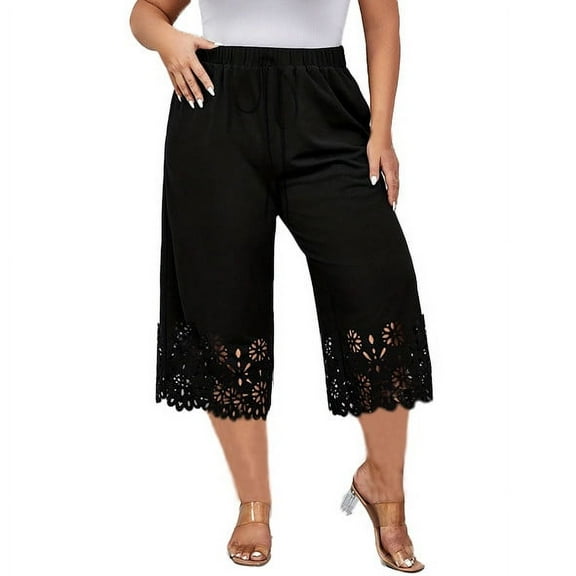 Lenpel Women's Plus Size Pants Fashion High Waisted Loose Casual Wide Leg Pants Lounge Palazzo Trousers