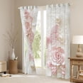 thumbnail image 3 of Erosebridal Kawaii Pink Butterfly Black Out Curtains,Romantic Flowers Curtains Pack of 2 (42x63 Each) For Girly, 3 of 7