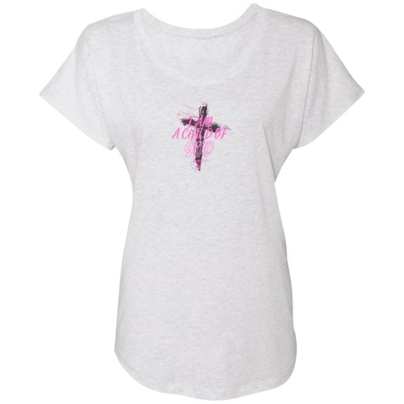 I Am a Child of God Ladies Triblend Dolman Sleeve Tee