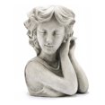 thumbnail image 1 of LuxenHome Gray MgO Lady Head Bust Planter Indoor/Outdoor, 1 of 10