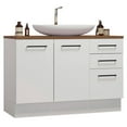 thumbnail image 2 of Madesa Bathroom Cabinet with 2 Doors and 3 Drawers Wooden Storage Unit for Toiletries, Towels, Ideal for Bathroom Organization and Decluttering – White, 2 of 9