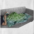 thumbnail image 6 of Psychedelic Soft Flannel Fleece Throw Blanket, Abstract Square Shaped Motif with Murky Psychedelic Expansions Pattern, Cozy Plush for Indoor and Outdoor Use, 50" x 70", Green and Teal, by Ambesonne, 6 of 6