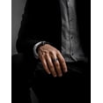 thumbnail image 4 of King Will 8mm Black Tungsten Wedding Band, Men's Rings Black and White Stone-Shaped Wrinkled Foils Inlay, Engegement Beveled Edge Ring for Men Women, Comfort Fit, Durable, Size 13, 4 of 7