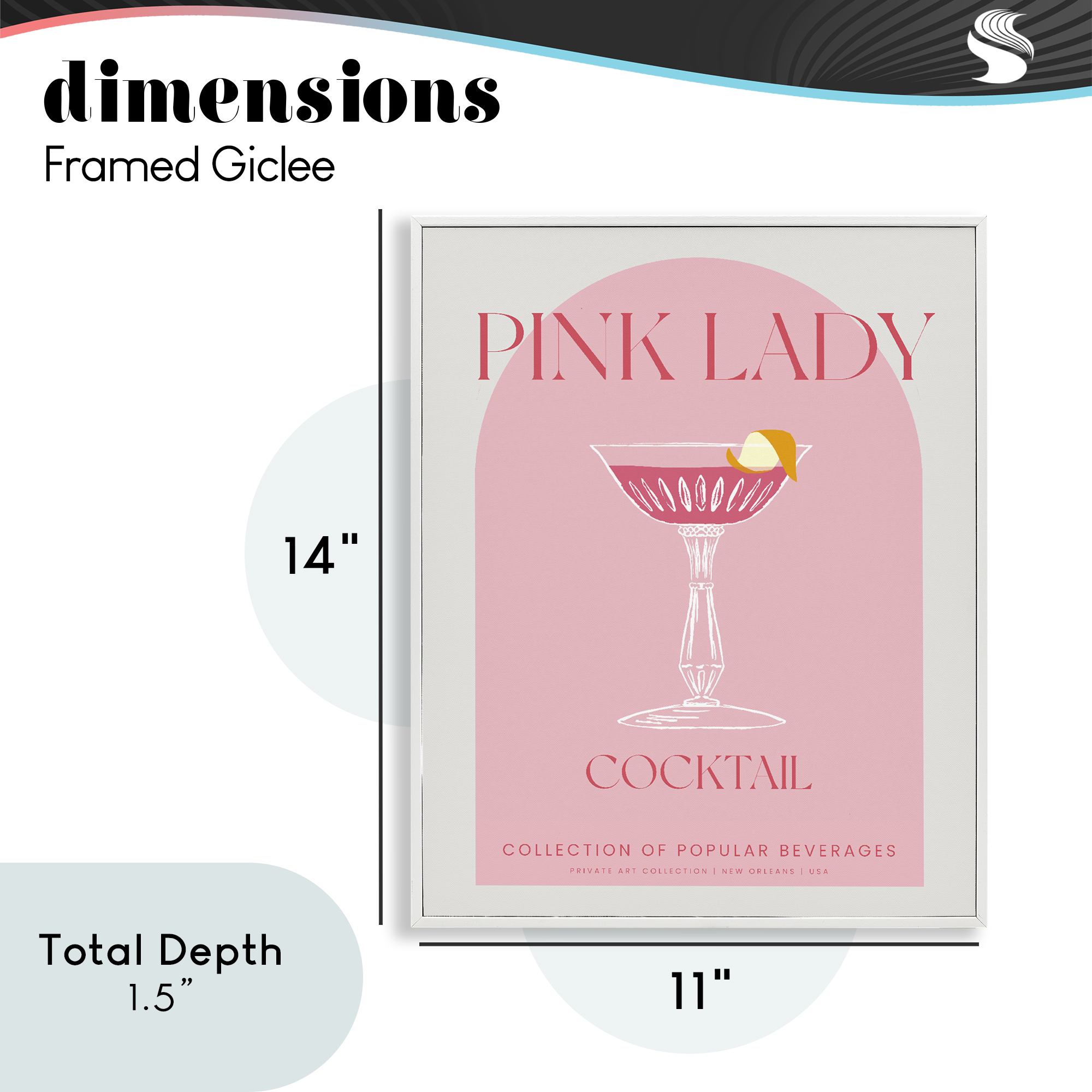 Stylish Retro Pink Lady White Framed Giclee Art, design by Lil' Rue