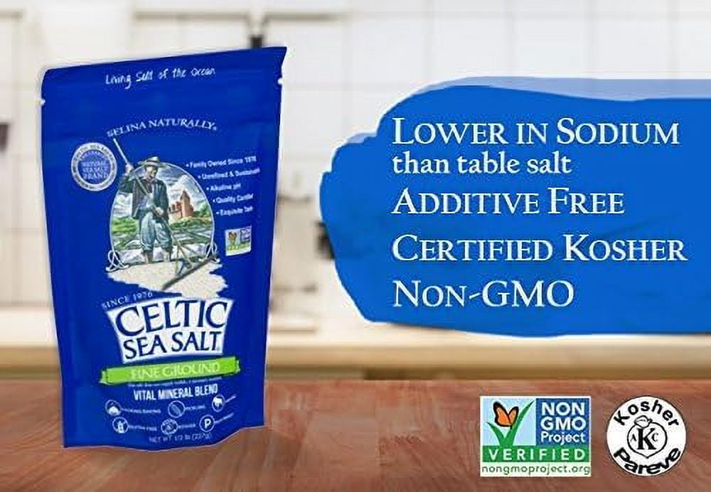 Pack of 6, Celtic Fine Ground Sea Salt, 1 lb