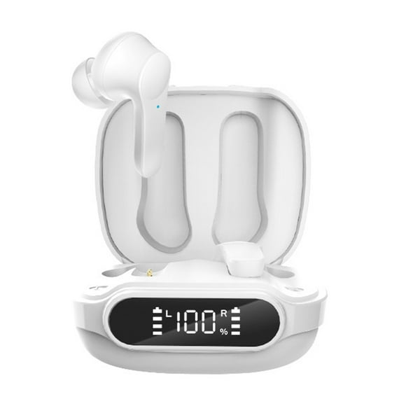 Écouteurs Sans Fil Bluetooth avec Étui de Chargement, Détection Intra-Auriculaire, Contrôle du Volume, Lecture de 6 Heures, pour le Sport et le Travail