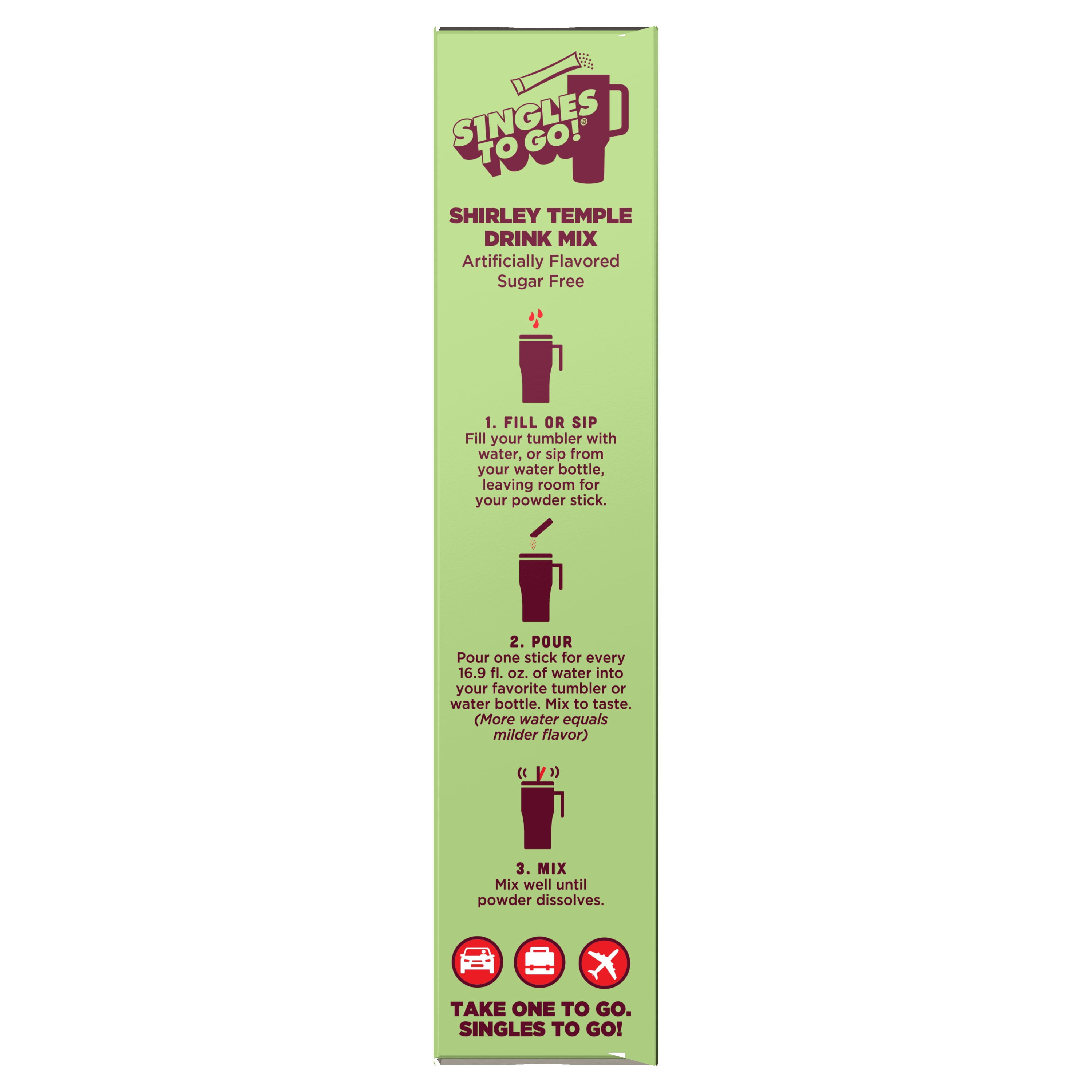 (6 pack) Wyler's Light Watertok Shirley Temple, Singles to Go Powdered Drink Mix, 8 Count Packets