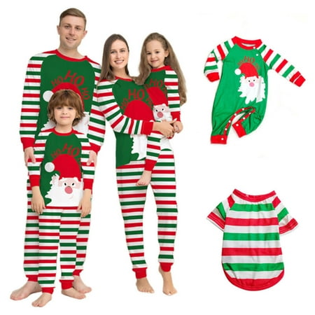 

Matching Family Pajamas For Women Men Christmas Red Striped Jammies Holiday Cotton Pjs Clothes Mum and Dad Pyjamas