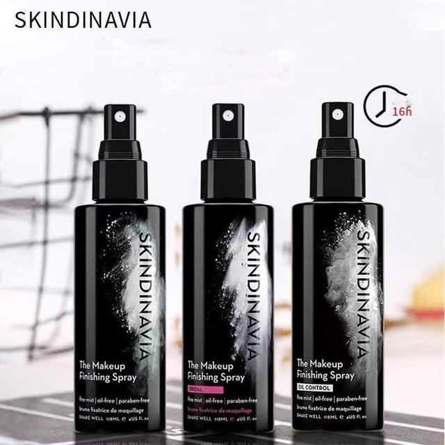 Skindinavia The Makeup Finishing Spray, Spray fijador para novias, Control de temperatura para uso durante todo el día, Larga duración de hasta 16 horas, Resistente al calor y al agua, Regalo para el