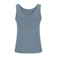 thumbnail image 7 of SNKSDGM Female Women's Tank Tops 3X Ribbed Tank Tops for Women Cropped Built in Bra Shelf Bra Camisoles Adjustable Spaghetti Strap Tank Tops Basic Layer, 7 of 7