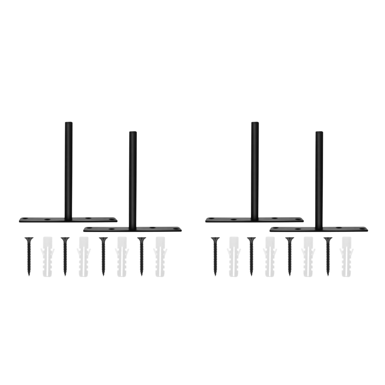 YSNOOWE 4Sets Heavy Duty Wall Mounted Shelf Support Black